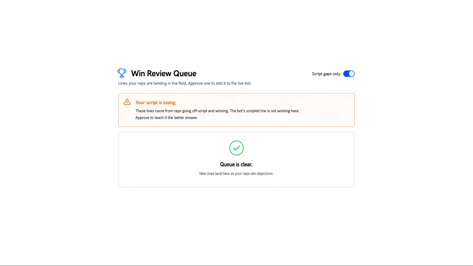 Win Review Que